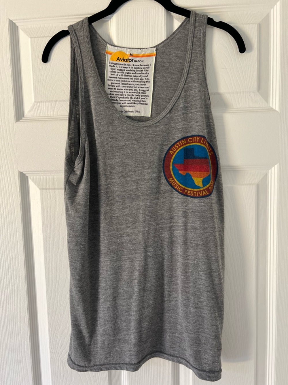 Aviator Nation size M Austin Music Festival 2014 retro tank top